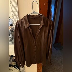 Zara Blouse with gold button